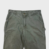 Carhartt Pants Mens 36x30 Green Original Dungaree Fit Workwear Distress Carpenter