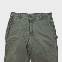 Carhartt Pants Mens 36x30 Green Original Dungaree Fit Workwear Distress Carpenter