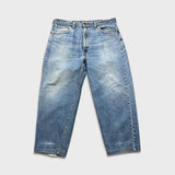 Vintage 90s Levi's 550 Jeans Men 36x27 Blue Relaxed Fit Tapered Leg Faded Denim Pants