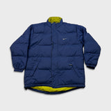 Vintage 90s Nike Sportswear Jacket Mens Large Blue Swoosh Full Zip Puffer Coat