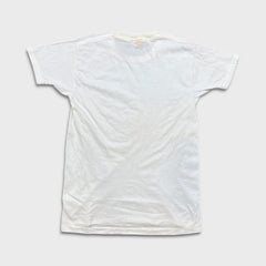 Vintage 80s Blank T Shirt Mens Medium White Single Stitch Basic Short Sleeve Tee