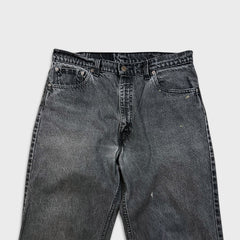 Vintage 90s Levi's 550 Jeans Mens 36x34 Black Relaxed Fit Tapered Leg Fade Denim Pants