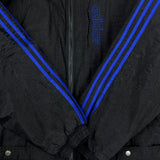Vintage 90s Adidas Jacket Mens Large Black Stripe Spell Out Oversized Coat