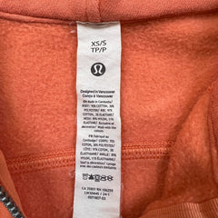 Lululemon Scuba Oversized 1/2 Zip Hoodie Womens XS Orange Hooded Sweater