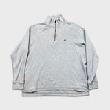 Lacoste Sweatshirt Mens Large Gray 1/4 Zip Long Sleeve Preppy Pullover