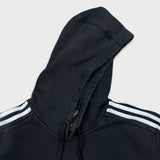 Adidas Hoodie Mens XL Black 3 Stripes Spell Out Pullover Hooded Sweater