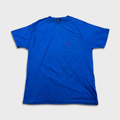Vintage 90s Polo Ralph Lauren T Shirt Mens XL Blue USA Pony Pocket Tee