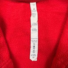 Lululemon Scuba Hoodie Womens Size 12 Red Full Zip Sports Hooded Sweater