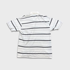 Vintage 90s Polo Ralph Lauren Shirt Mens Large White Pony Striped Short Sleeve