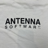 Vintage Y2K Antenna Software Tech T Shirt Mens Large White Distressed Promo Tee