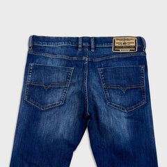Diesel Industry Jeans Mens 34x33 Blue Medium Wash Stretch Slim Straight Denim Pants