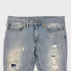 Levi's 511 Jeans Mens 34x30 Blue Slim Fit Light Wash Distressed Stretch Denim Pants