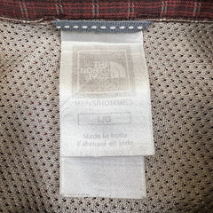 The North Face Shirt Mens Large Red Plaid Button Up Checkered Pocket Long Sleeve