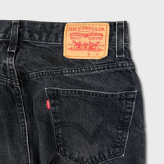 Vintage Y2K Levi's 505 Jeans Mens 33x30 Black Regular Fit Straight Leg Dark Wash Denim Pants