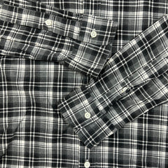 Polo Ralph Lauren Plaid Shirt Mens Medium Gray Button Up Slim Fit Long Sleeve