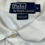 Vintage 90s Polo Ralph Lauren Shirt Men Large White Embroidered Pony Casual Short Sleeve