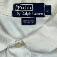 Vintage 90s Polo Ralph Lauren Shirt Men Large White Embroidered Pony Casual Short Sleeve
