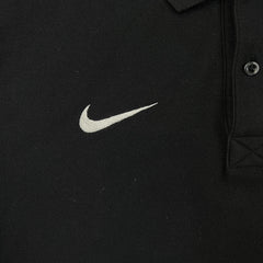 Nike Sportswear Polo Shirt Mens Large Black Pique Cotton Golf Short Sleeve