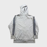 Adidas Hoodie Mens Large Gray Essentials Spell Out Full Zip Hooded Sweater