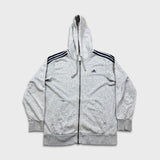 Adidas Hoodie Mens Large Gray Essentials Spell Out Full Zip Hooded Sweater