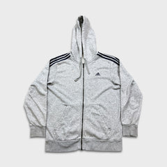 Adidas Hoodie Mens Large Gray Essentials Spell Out Full Zip Hooded Sweater