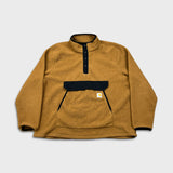 Carhartt Fleece Mens XL Brown Relaxed Fit T Snap Workwear Outdoor Jacket