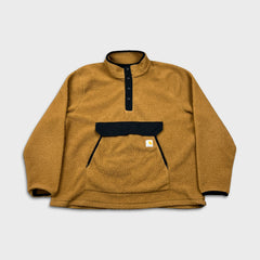 Carhartt Fleece Mens XL Brown Relaxed Fit T Snap Workwear Outdoor Jacket