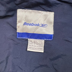 Vintage 90s Reebok Jacket Mens XL Blue Full Zip Outdoor Hooded Coat