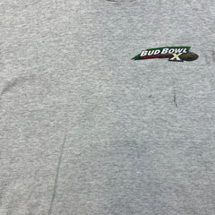 Vintage 1997 Bud Bowl X T Shirt Mens Large Grey USA Anheuser Busch Tee