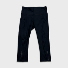 Lululemon Fast & Free Crop II *Nulux 19" Womens Size 6 Black Yoga Run Leggings