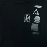 Karl Lagerfeld Paris T Shirt Mens Large Black Multi Badge Choupette Graphic Tee