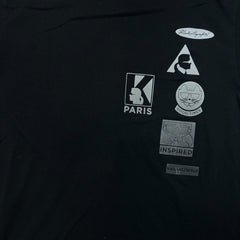 Karl Lagerfeld Paris T Shirt Mens Large Black Multi Badge Choupette Graphic Tee