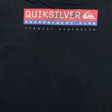 Vintage Y2K Quicksilver Boardriders Club T Shirt Mens Medium Black Sun Faded Tee