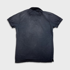 Diesel Polo Shirt Mens Large Black Sun Faded Preppy Short Sleeve Tee