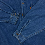 Vintage 90s Levi's Denim Shirt Mens XL Blue Orange Tab Medium Wash Button Up