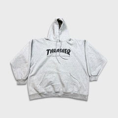 Thrasher Magazine Hoodie Mens XL Gray Logo Skateboard Pullover Hooded Sweater