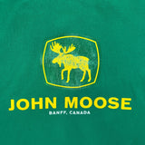 Vintage Y2K John Moose T Shirt Mens XL Green Outdoor Banff Canada Funny Nature Tee