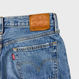 Levi's 501 Jeans Womens 28x32 Blue Original Fit Straight Distressed Medium Wash Denim Pants