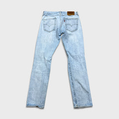 Levi’s 501 ST Jeans Mens 30x30 Blue Straight Taper Light Wash Distressed Denim Pants