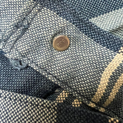 Vintage 70s Levi’s Sta-Prest Pants Mens 32x29 Blue Plaid Flare Leg Trousers