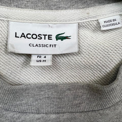 Lacoste Sweatshirt Mens Medium Gray Classic Fit Color Block Pullover Crewneck
