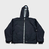 Vintage 90s Reebok Jacket Mens Medium Black Full Zip Reversible Hooded