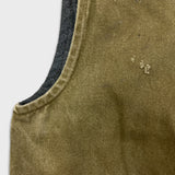 Vintage 90s Carhartt Vest Jacket Mens Small Beige Distressed Workwear USA Canvas