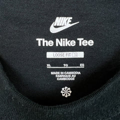 Nike Sportswear T Shirt Mens XL Black Loose Fit Center Swoosh Short Sleeve Tee