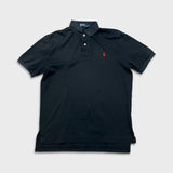 Vintage 90s Polo Ralph Lauren Shirt Mens Medium Black Preppy Pony Casual Short Sleeve