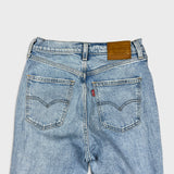 Levi's 70s Style High Flare Jeans Womens Size 26 Blue Light Wash Distressed Denim Pants