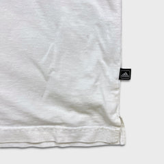 Vintage 90s Adidas T Shirt Mens XL White Spell Out Athletic Short Sleeve Tee