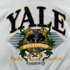Vintage 90s Yale Bulldogs University Sweatshirt Mens XL White USA Crewneck