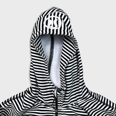 Lululemon Scuba Hoodie Womens Size 10 White Full Zip Striped Hooded Sweater