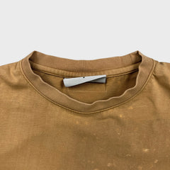 Fear of God Essentials T Shirt Mens Medium Brown Bleach Stained Faded Washed Tee